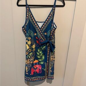NWOT Colorful Side Tie Printed Dress